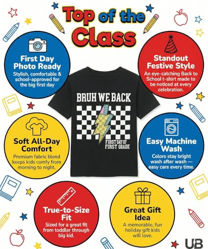 Image of Unique Baby Boys 1st Grade Vibes Only Back to School T Shirt