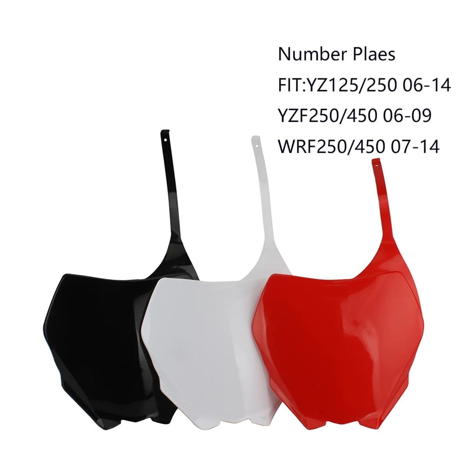 Targa Anteriore Bianca Per Moto Da Cross In ABS, Compatibile Con YZ, WR, CRF, 300x323 Mm, Per Personalizzazioni - copertina