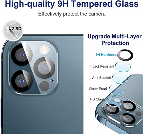 Image of Compatible with [Pack of 2] iPhone 11 Pro Max Back Camera Lens Protector Tempered Glass - Full Camera Coverage Smooth Finish with Easy Installation Kit