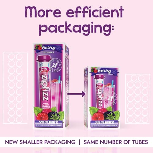 Image of Zipfizz Daily Energy Drink Powder, Berry, 20 Pack | 3-in-1 Sustained Energy, Rapid Hydration, and Essential Vitamins | Sugar-Free | Electrolyte Powder | Contains Vitamin B-12 & Antioxidants