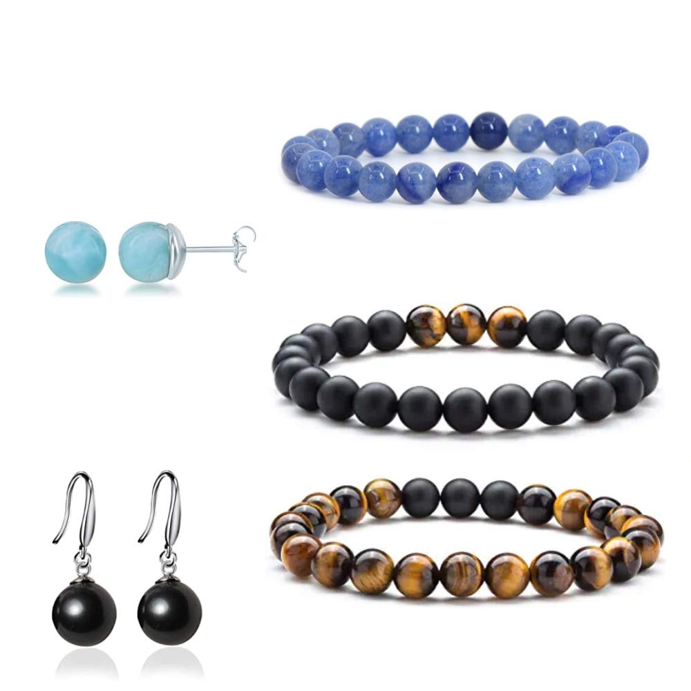 Perles En Pierre Naturelle En Vrac De Forme Ronde Pour La Fabrication De Bijoux DIY Collier Bracelet Accessoire 6 8 10 12 Mm - (couleur : Pierre Gentiane ; Diamètre De L'article : 6 Mm