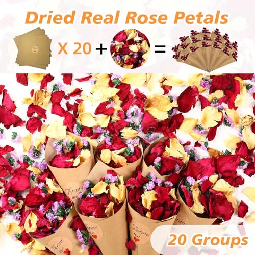 Pétalos de rosa secos reales 20 tazas para decoración miniatura 4