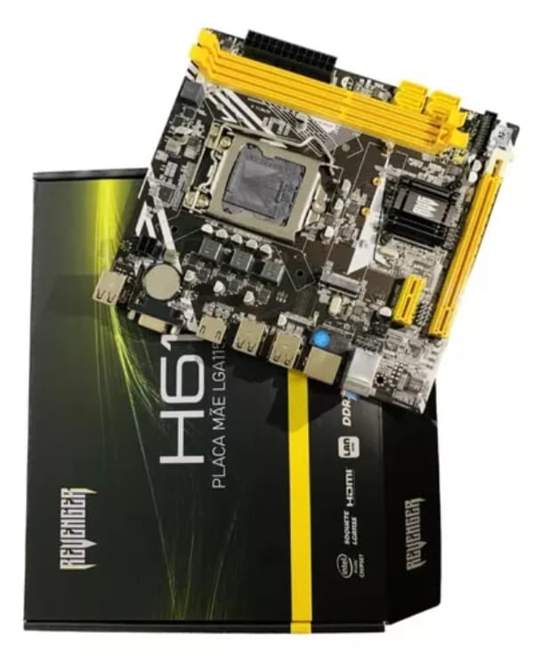 Placa Mãe H61 Socket Lga 1155 Com M.2 Nvme Lan Giga I3 I5 I7