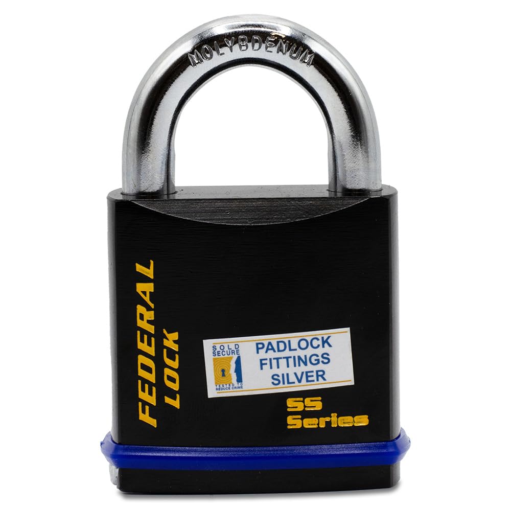 High Security Padlock - Sold Secure CEN4 - Solid Steel, Weatherproof, Heavy Duty with Anti-Cut Molybdenum Shackle