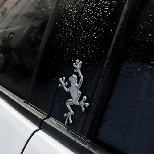 Image of 3D Metal Chrome Frog Car Emblem, Highly Distinctive car Decals, Car Decal Sticker Side Rear Trunk Decoration Accessories, Unisex Frog Auto Parts