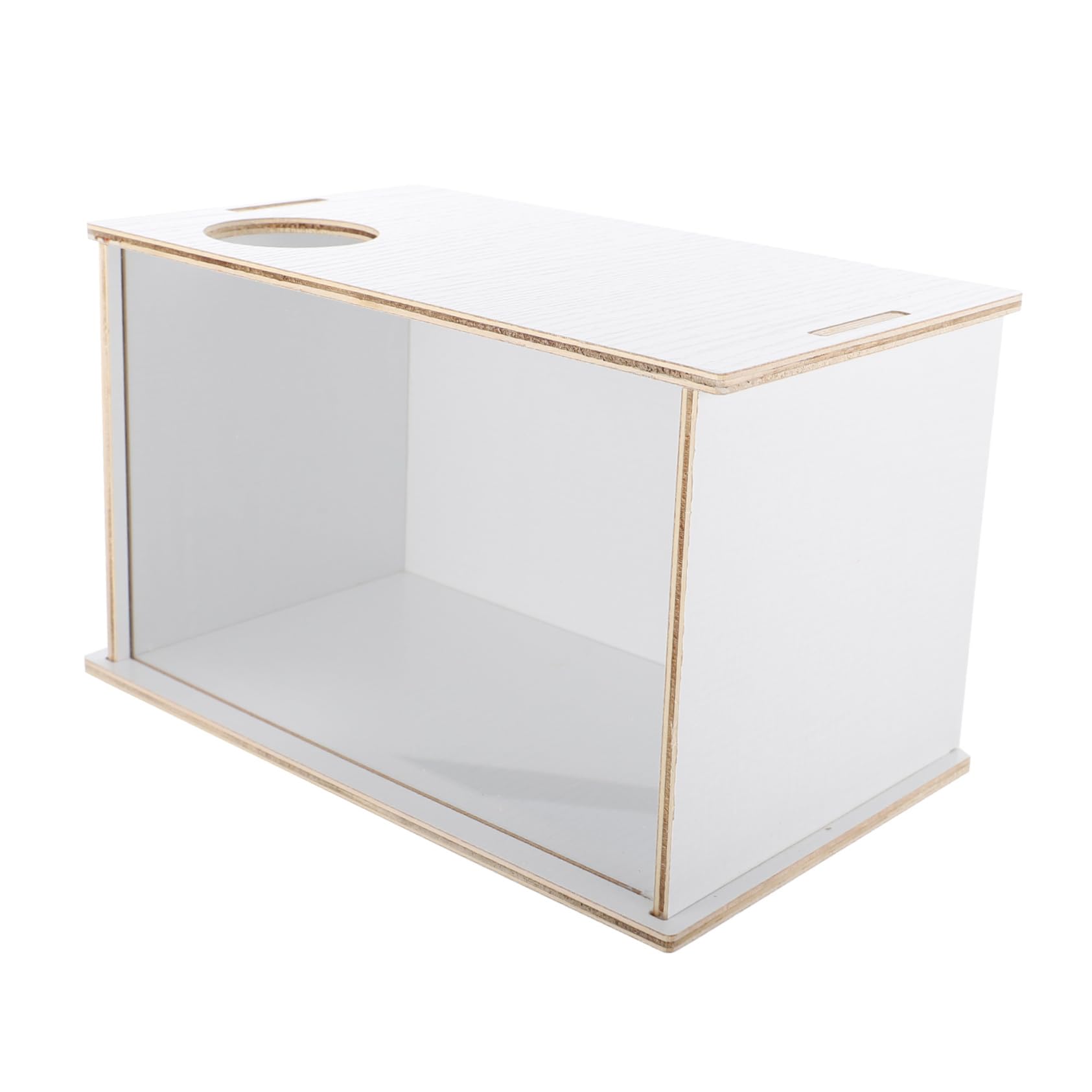 Transparentes Sandbad Für Hamster Und Kleintiere Quadratische Acrylbadewanne Mit Holzdeckel 25,2x15,2x14,5cm Zur Einfachen Reinigung Und Beobachtung