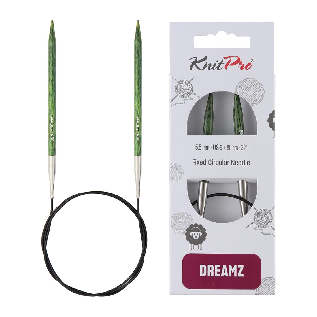 Knitpro Misty Green Dreamz Fixed Circular Needles 32" (80Cm) | Size 5.50Mm