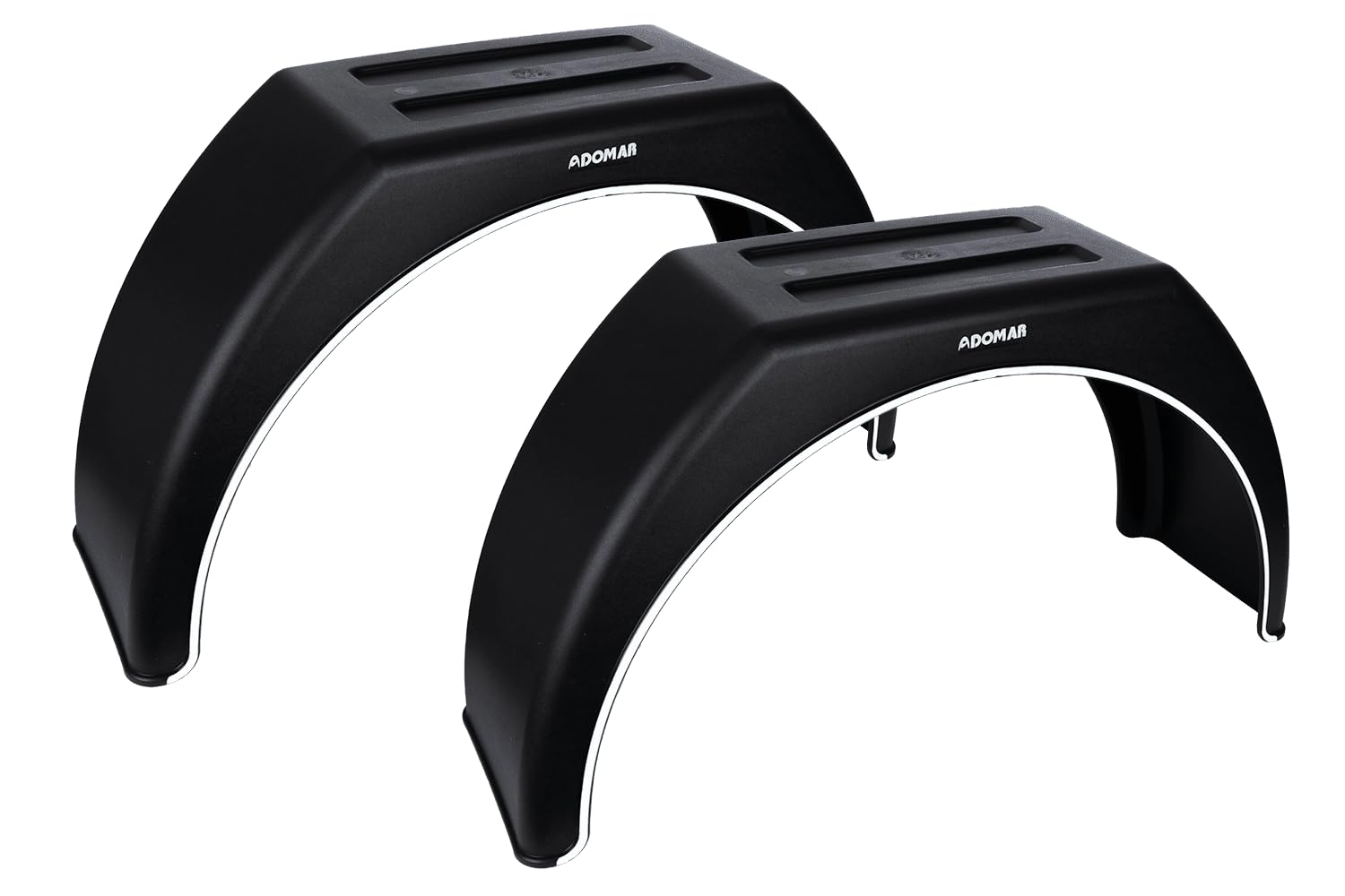 DOMAR Set di due parafanghi da 14 a 17 pollici in plastica per rimorchio auto 870 x 260 mm passaruota con fondo piatto per un'eccellente protezione contro fango e sassi
