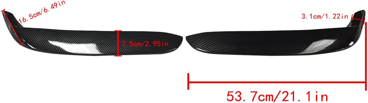 NINTE Front Door Side Fender Scoops Fin Vents for 2015-2023 Dodge Charger ABS Carbon Fiber Style 2PCS Fender Trim