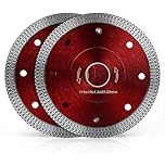 Flintronic Disco da Taglio Diamantato, Disco Diamantato, Cemento Glass Cutting Disc, per il Taglio di Porcellana, Ceramica Dura, Piastrelle, Marmo, Granito, Professionale Secco e Umido -rosso-2*115mm