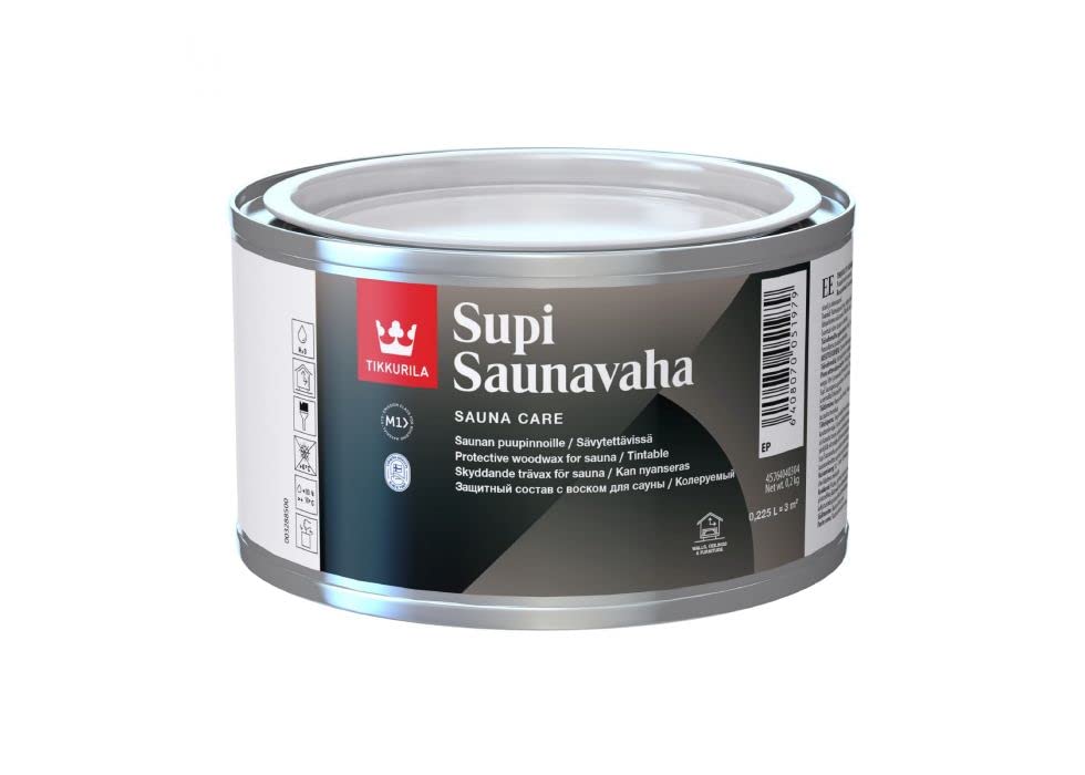 TIKKURILA Supi Sauna Wax - Wax For Wooden Sauna Surfaces (225ml) - Watercolour, Matt, Tintable, Indoor Use