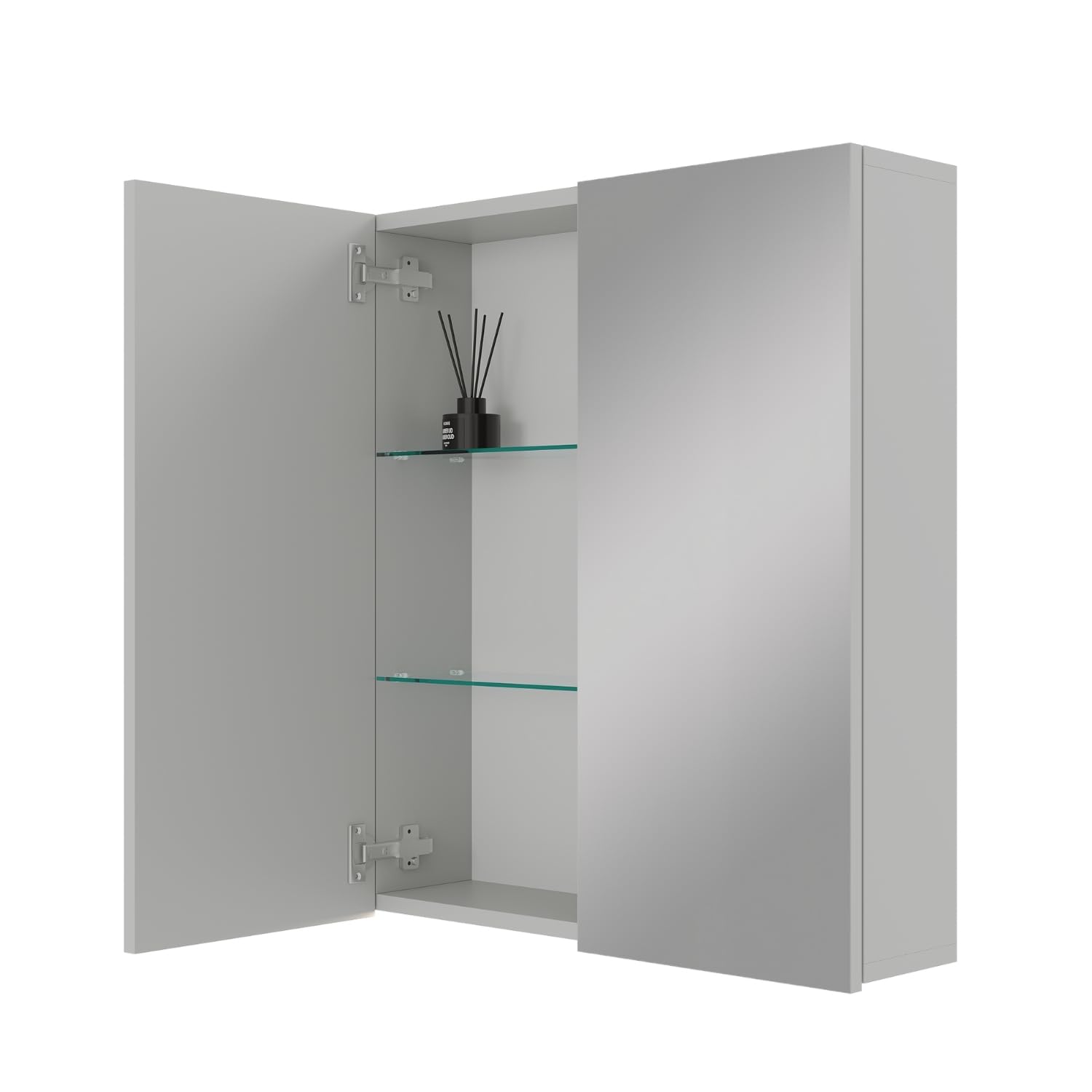 Planetmöbel ARIA Spiegelkast voor badkamer, 90 cm breed, hangende badkamerkast met spiegel, goudkleurig eiken, zonder lamp en stopcontact, spiegelkast gastentoilet, 90 x 70 x 16 cm