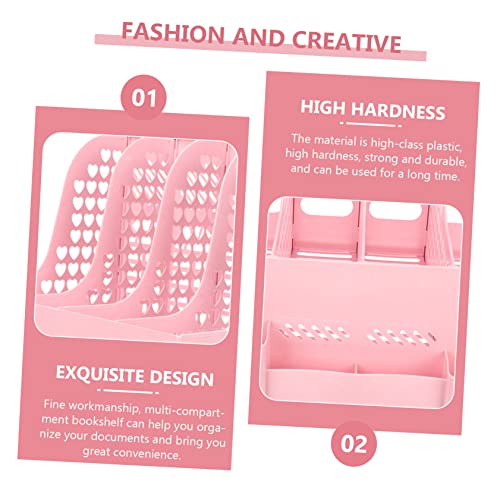 Organisateur de documents plastique rose avec trieur multi-compartiments