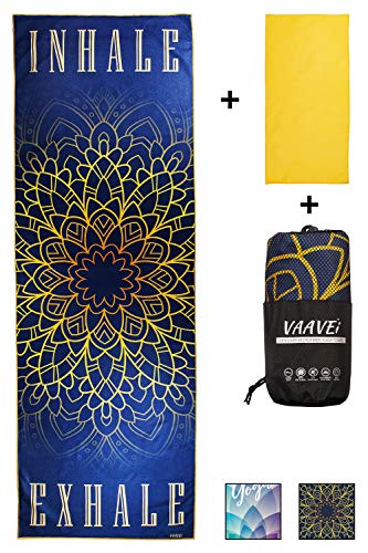 VAAVEi Non Slip Hot Yoga Towel + Free Hand Towel +Bag; Sweat Absorbent