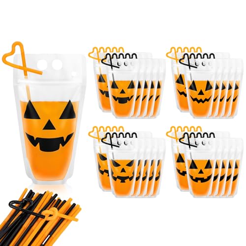 Set de 36 Bolsas para Bebidas Halloween con Popotes miniatura 1