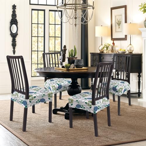 Image of SearchI Dining Chair Seat Covers Set of 4, Rear Covered, Dandelion Flower