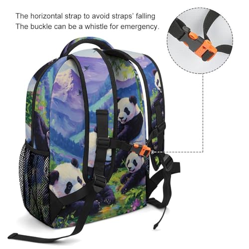 Pandas Family Funny Backpack Casual Daypack Lightweight Shoulders Bag for Men Women Cute Print3