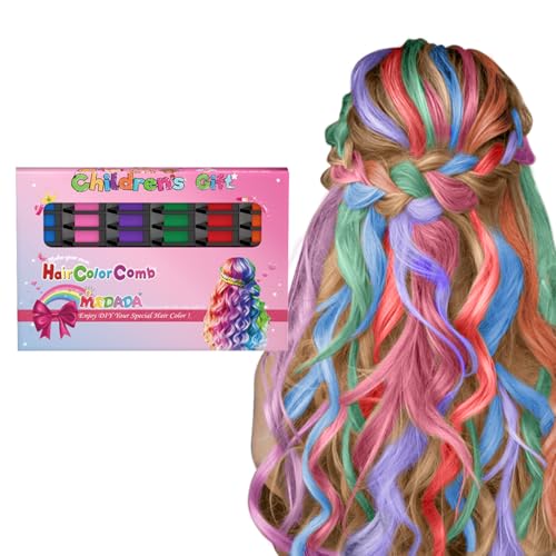 New Hair Chalk Comb Temporary Hair Color Dye for Girls Kids, Washable Hair Chalk for Girls...