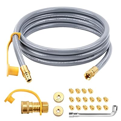 GasSaf 5249 Propane to Natural Gas Conversion Kit 10FT Natural Gas Hose for Blackstone 28"?36" Griddles, Tailgater, Rangetop Combo and Single Burner Rec Stove - 3/8inch Quick Connect Fitting
