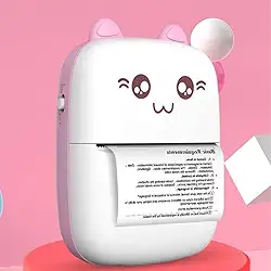 Mini Impressora Térmica Sem Fio Bluetooth Etiqueta Fotos Lembretes BT 200dpi (Rosa)