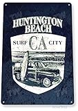 Tinworld Tin Sign: “Huntington Beach Surf City” Shop Decor Beach Board Store Bar A857