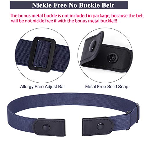 Image of WERFORU No Buckle Stretch Belt for Women and Men Elastic Waist Belt up to 72 Inches for Jeans Pants