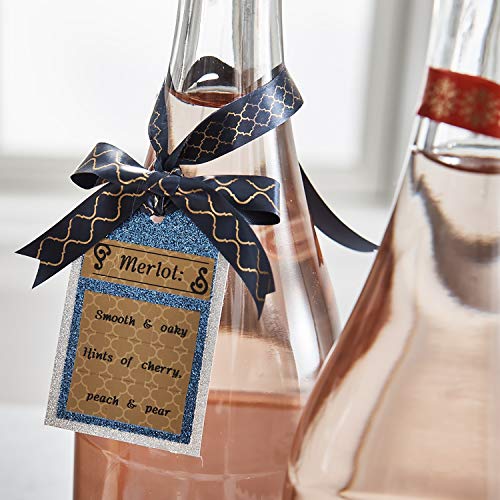 Image of Brother P-Touch Embellish Gold Print on Navy Satin Ribbon TZERN34 - ~ inch Wide x 13.1' Long for use with P-Touch Embellish Ribbon & Tape Printer