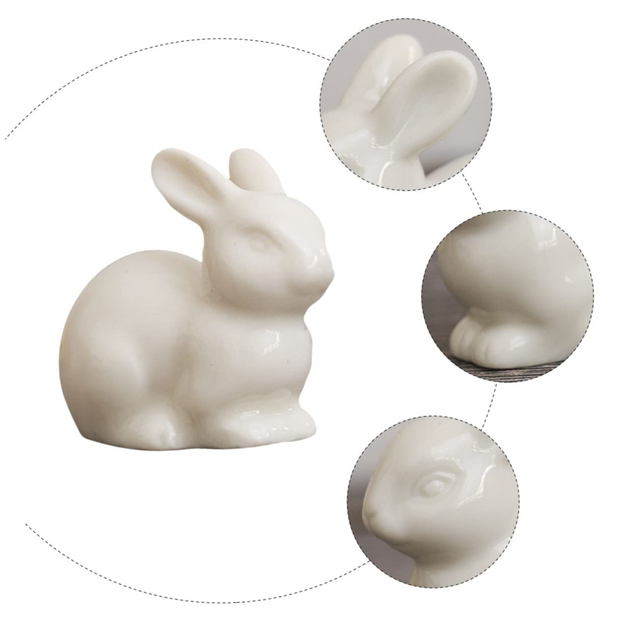 Toddmomy 15stücke Keramische Deko Hasen Figuren Für Mikrolandschaft Niedliche Kleine Weiße Kaninchen Ornamente Für Und Osterdekoration Für Zuhause Und Garten