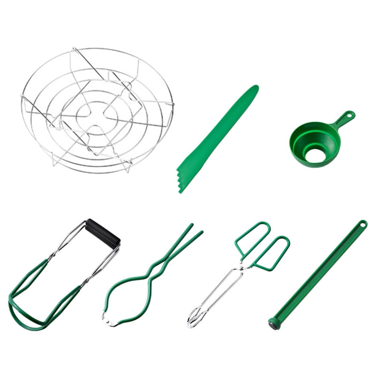 DOITOOL Set 7 Pezzi per Conservare Marmellate Kit Utensili Cucina Pinze, Imbuto e Supporto in Acciaio Inossidabile e Silicone, Facile da Pulire e Conservare, per Principianti