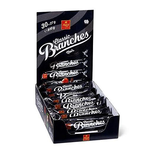 Frey Branches Classic Schokoriegel Noir 30er-Pack - Dunkle Schokoladen-Riegel mit Haselnusscremefüllung - Schweizer Schokolade - Großpackung 30 Stück à 27g einzeln verpackt / 810 g - UTZ-zertifiziert