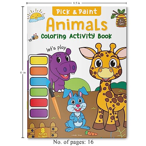 Animals: Pick and Paint Coloring Activity Book