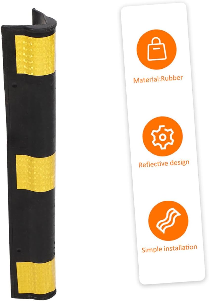Holibanna Rubber Corner Guards 2 Pack Reflective Wall Protectors for Garage