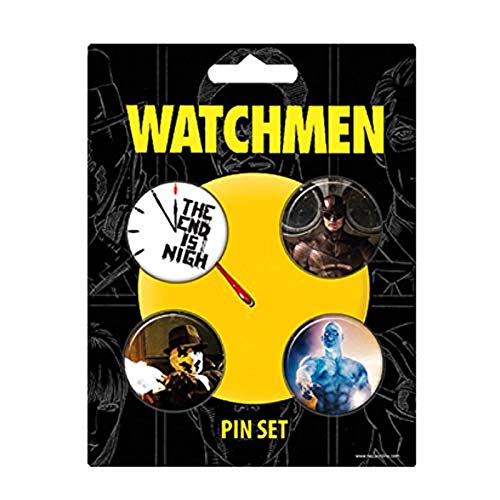 Idée cadeau geek le set 4 watchmen pins End is Nigh collector