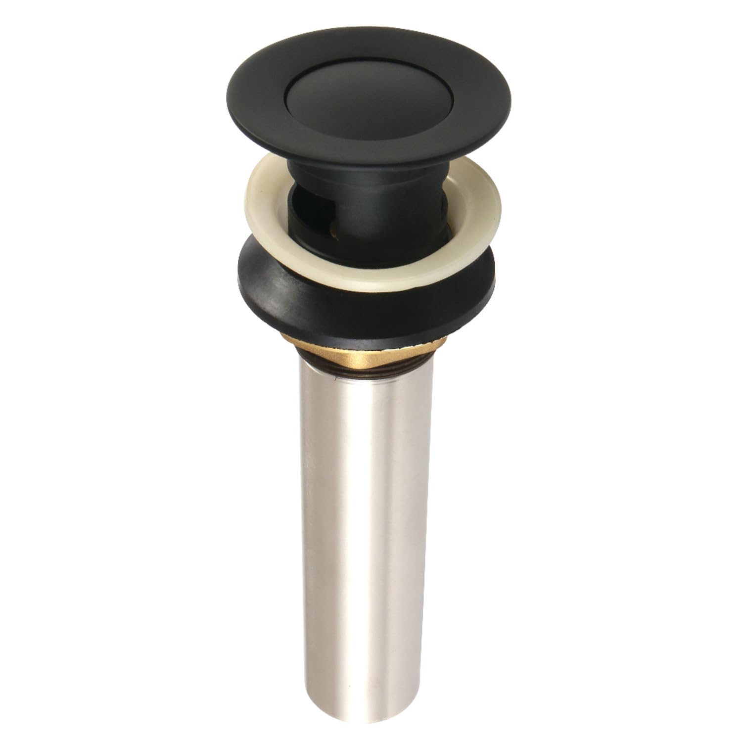 Vidage push-up Kingston Brass KB6000 bonde lavabo noir mat avec trop-plein