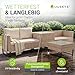 Juskys Polyrattan Lounge für 4 Personen – Outdoor Gartenmöbel Set Santorini mit Beistelltisch & Auflagenbox, wetterfeste Lounge Möbel als Balkonmöbel Sitzecke – Creme