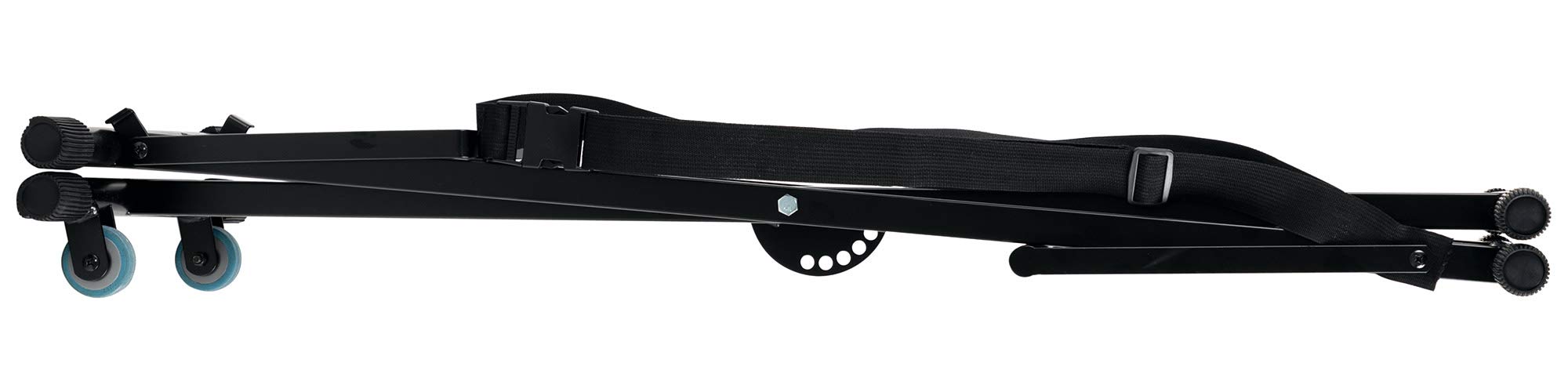 Classic Cantabile Keyboardständer mit Rollen - Transporttrolley und Ständer in einem - 5-fach höhenverstellbar von 63 bis 96 cm - schwarz