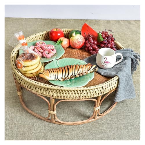 Table basse en rotin thaïlandais et bambou d'exception 35cm
