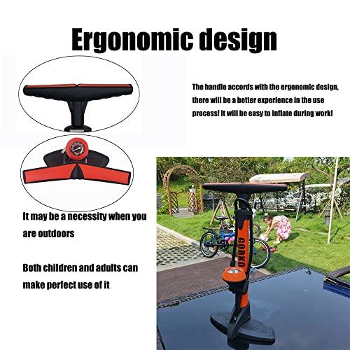 image for GOBKO Bike Pump with Gauge,Bicycle Floor Pump for Presta and Schrader 
