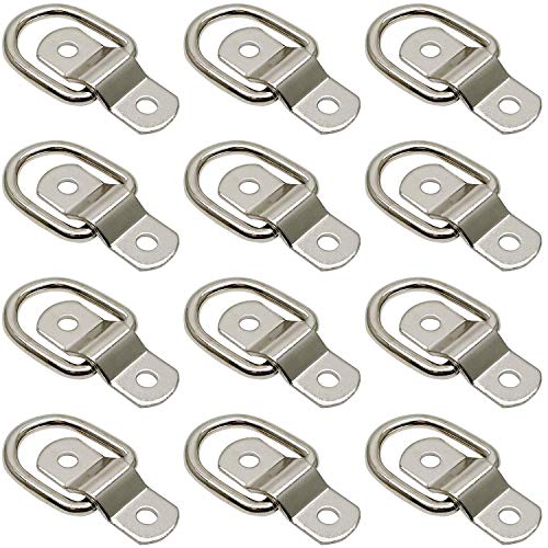 1 4 D Ring Tie Down Anchors Lashing Rings 304 Stainless Steel D Ring Bolts 1200 Lbs Capacity Trailer Anchors for Trailers Trucks RV Campers SUV Boats etc, 12 Pack
