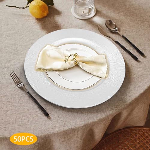 Juego de 50 platos decorativos reutilizables 12" diámetro miniatura 4