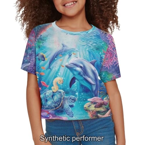 Image of 4th of July Shirt for Girls 7-8 Years US Flag Crop Tops Kids Outfit Independent Day Graphic Tee-