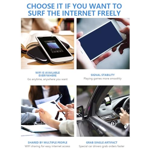 Image of 4G Mobile WiFi Router, Plug and Play Travel WiFi Hotspot with Color LED Display for Smartphone Tablet Laptop (White)