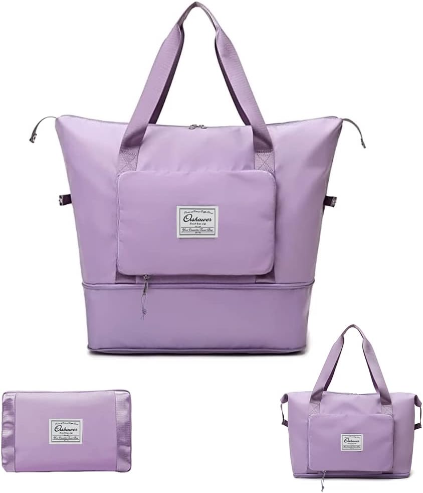 Orshawer Large Capacity Folding Travel Bag, Portable Lightweight Carry