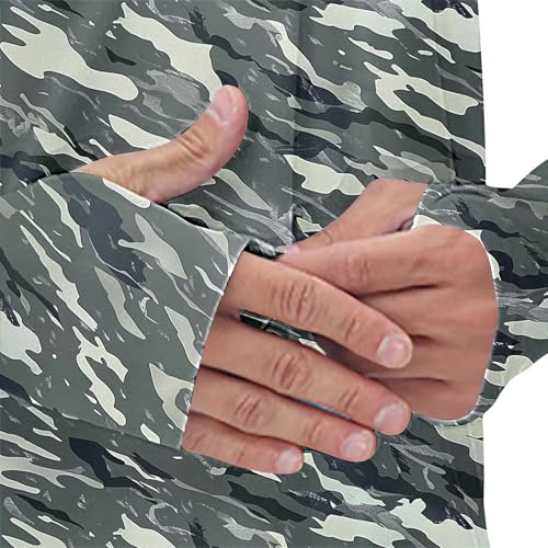 Fishing Shirts for Men Casual Hooded UPF 50+ Long Sleeve Rash Guard Sun Shirts UV SPF Hiking Cooling Hoodie with Mask4