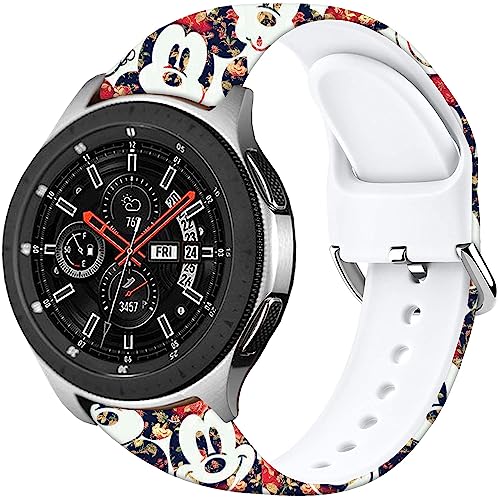 Sjiangqiao Mouse Theme Bands Compatible with Samsung Galaxy Watch 6/Watch 5/Watch 4/Watch 42mm/Watch 3 41mm/Active 2 44mm/Active 40mm/Gear Sport/S2 Classic/TicWatch 2 Fancy 20mm Cartoon Strap