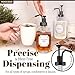 Moccado Glass Coffee Syrup Dispenser for Coffee Bar - Set of 2 Black 500 ml / 16.9 oz Glass Syrup Bottles, Includes Bamboo Tray, 16 Stencils, Labels, Coffee Bar Accessories