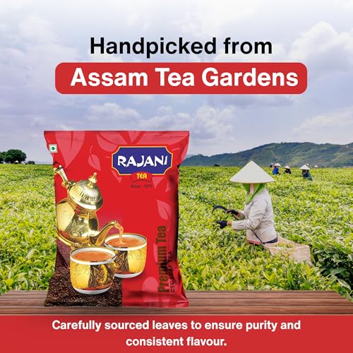 Image of RAJANI Premium Leaf Tea Powder (250gm), Pure Assam CTC Process Kadak Chai Patti | Rich Flavoured Premium Black Tea Powder with Strong & Refreshing Aroma