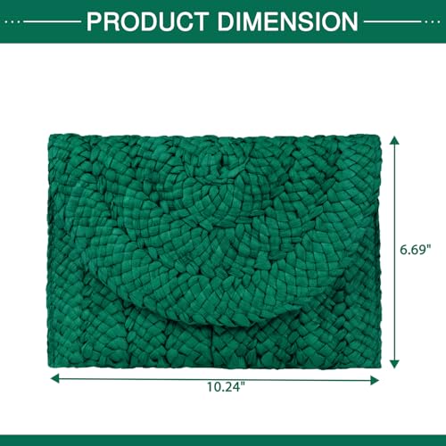 Image of Straw Clutch Bag for Women Envelope Woven Clutch Handbag Summer Beach Purse