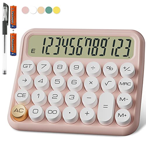 Calculatrice mécanique 12 Chiffres, écran LCD Extra Large de 5 Pouces, Calculatrice de Bureau à Piles, Gros Boutons faciles à Presser, écran inclinable à...