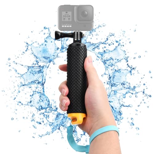 Empuñadura Flotante, Mango Impermeable, Palo Selfie Flotante para Cámara de Acción, Monopod Sumergible, Mango de Agarre, Subacuática con Cuerda Antipérdida, Action Camera Floating Handle (A)